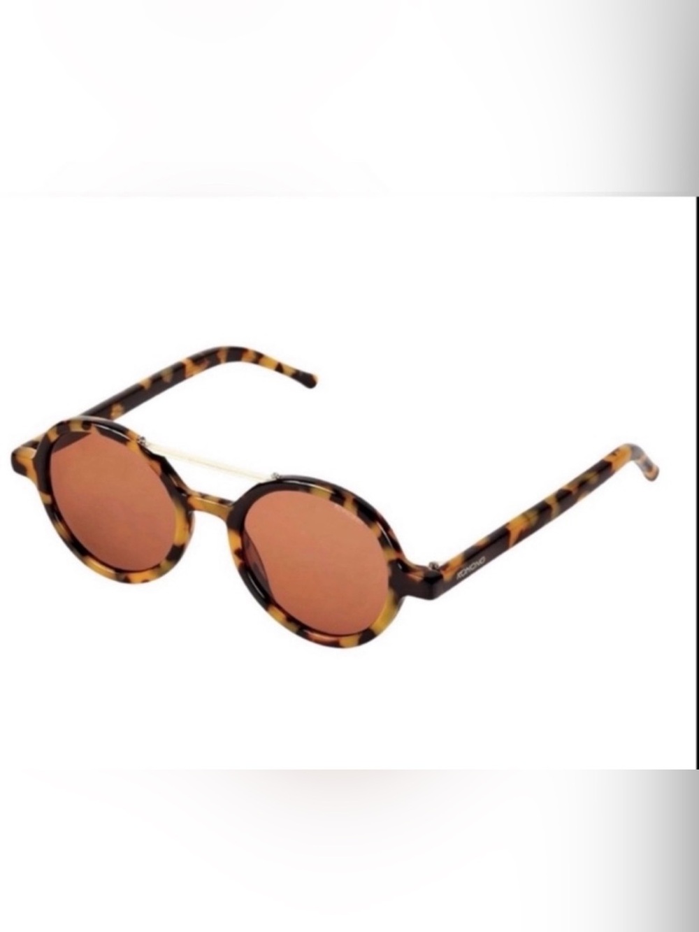 NEW Komono Tortoise Shell Sunglasses with Brown Lenses Round